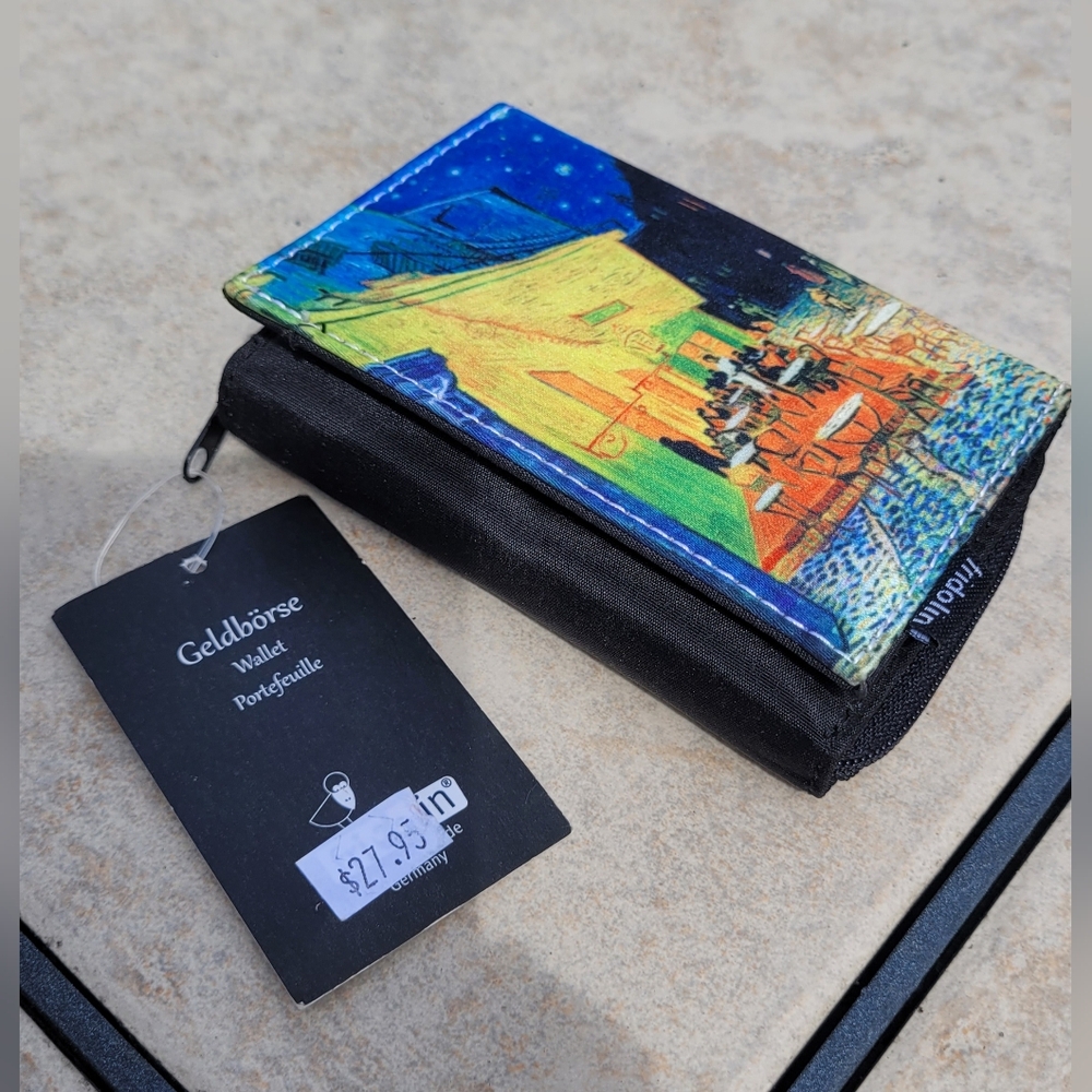 🆕️ NWT Fridolin Brand Wallet featuring Vincent van Gogh's "Cafe De Nuit"